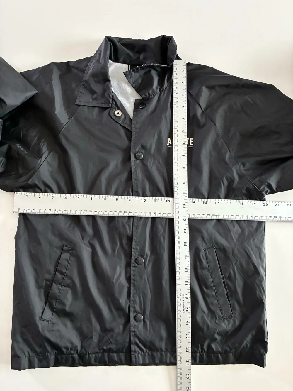 ACTIVE RIDE SHOP L BLACK NYLON WINDBREAKER BUTTON UP JACKET SKATER STYLE#3101